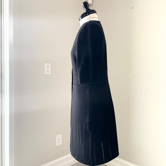 Madison Studio Black V-Neck Long Sweater Button Up Elbow Length Sleeve Sz Med - Picture 4 of 16